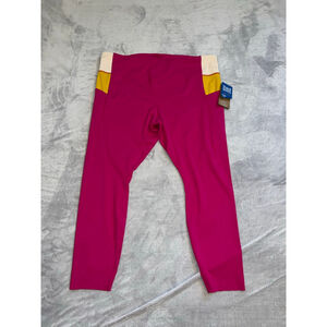 Women's Brooks Method 7/8 Tight Leggings XXL Pink Yellow